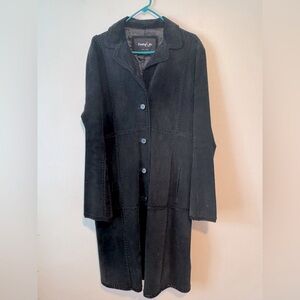 Suede “patchwork” Jacket Black XLarge midi length